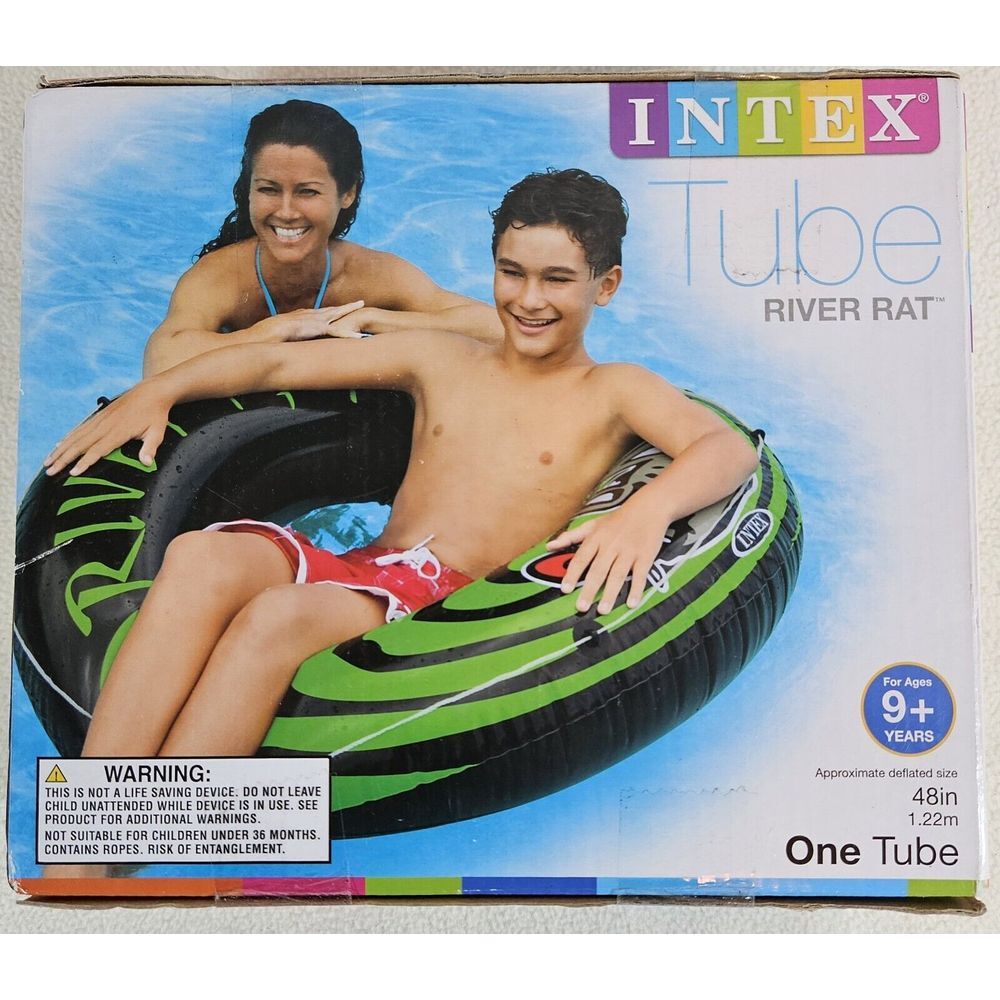 Intex NEW River‎ Rat 48 inch Inflatable Float Tube with All Around Grab Line